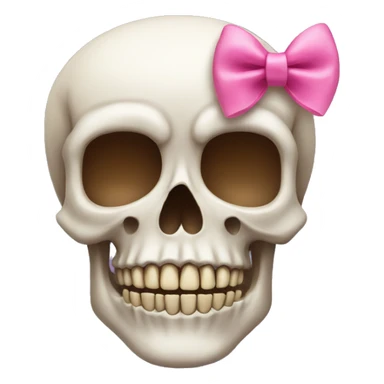 skull with a pink bow on its head sticker