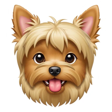 Blonde yorkie dog with tongue out sticker