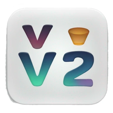 a logo like iphone app with the text "v2" inside sticker