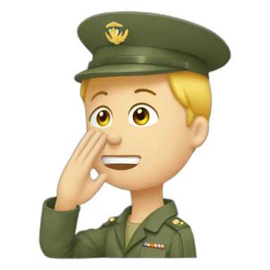 military salute emoji with a single tear sticker