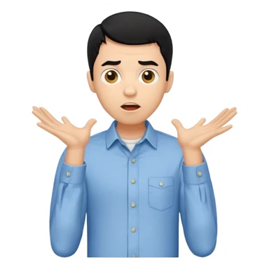 light skin black hair man surprised full body sticker