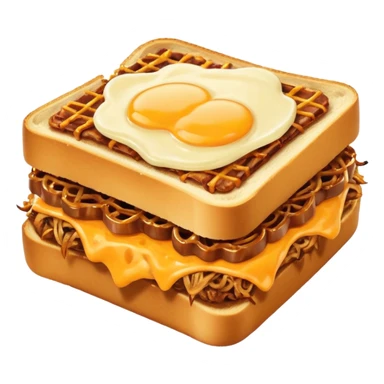 BBQ pulled pork frisco melt on texas toast with crispy onions, no egg on top sticker