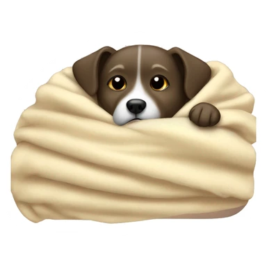 Dog sleeping in blanket cozy sticker