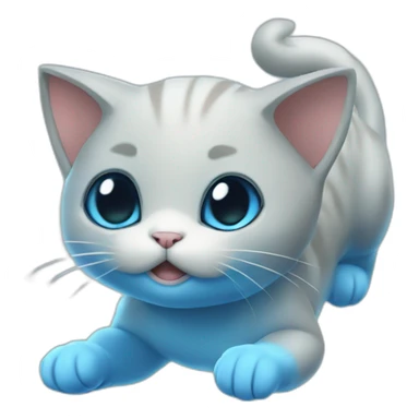 blue mew levitating sticker