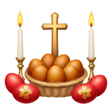 Orthodox Easter celebration with eggs and bread sticker