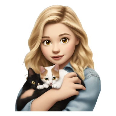 Chloe grace moretz holding calico cat  sticker