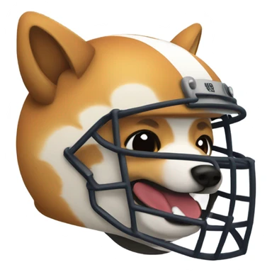 Shiba Inu in football helmet with red jersey  sticker