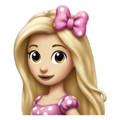 Long blonde hair minnie mouse sticker