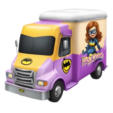 Batgirl’s fastest hot rod tri-axle oversized ice cream truck  sticker