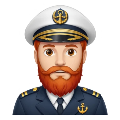 Boat Captain with red beard long hair sticker