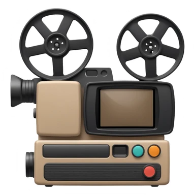 3d icon of a retro VHS camcorder, front view, soft clay style, dark purple background, no text, simple clean design sticker