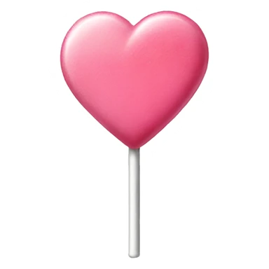 Pink transparent lollipop heart shape sticker