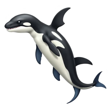Black and white Orca-reptile-reptilian-lizard-skink-gecko-Digimon-Fakémon-hybrid full body, two legs, two arms, claws, tail sticker