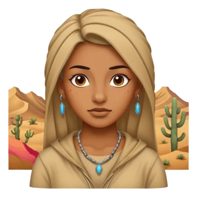 desert woman with piercings just face  sticker