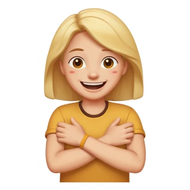 Crossing arms and laughing sticker