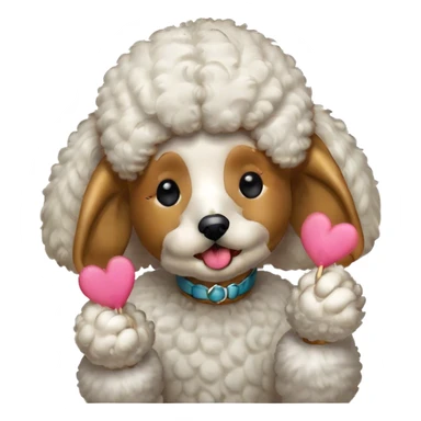 Poodle blowing kisses sticker