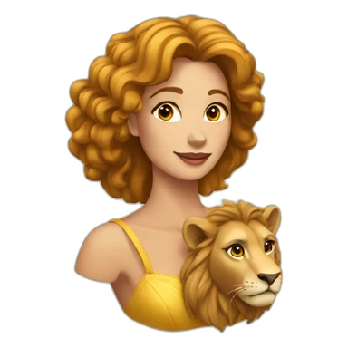 Belle femme sur un lion sticker