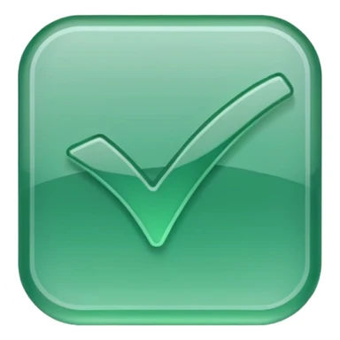flat check mark symbol in green sticker