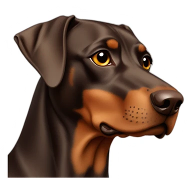 brown dobermann  sticker