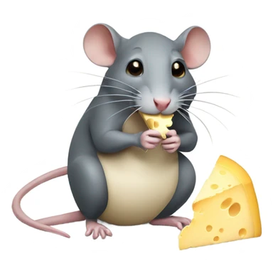 Rat eating cheese sticker