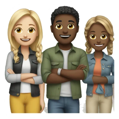 friends enjoying outdoor day sticker