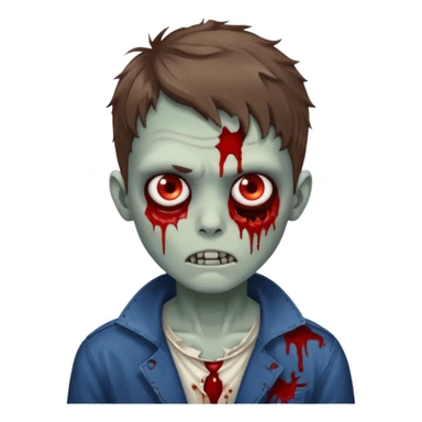 zombie boy with wavy brown hair sticker