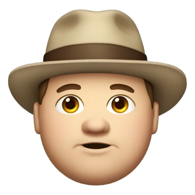 super fat guy with a hat and brown hair sticker