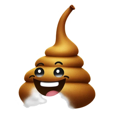 Smiling Poop with white magic dust on the table, getting into its nose sticker