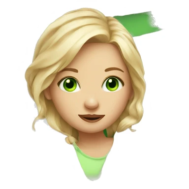 Cute blonde girl with green eyes laying on pillow sticker