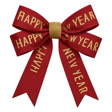 New year bow, remove background sticker