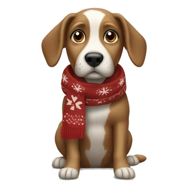 Dog in a Christmas scarf  sticker