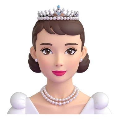 Audrey Hepburn iconic Breakfast at Tiffany's look with tiara and pearls sticker