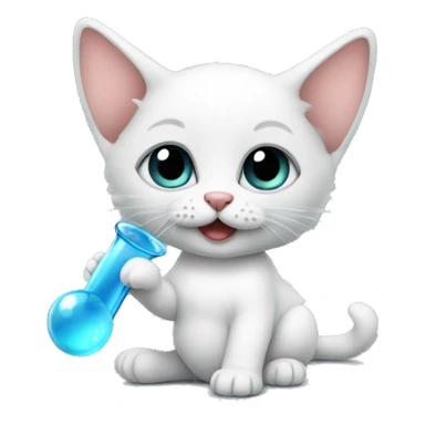 kitten holding an bubble pipe sticker