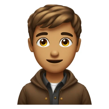 Garçon brun yeux brun grains de beauté sticker