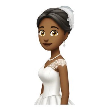 A bride with a weil in side view looking right of screen sticker