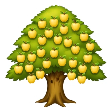 big tree with tiny yellow apples sticker