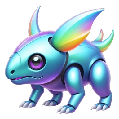 Futuristic complex iridescent aesthetic-scenery-Fakémon-creature sticker