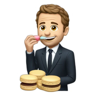 macron eating macaron sticker