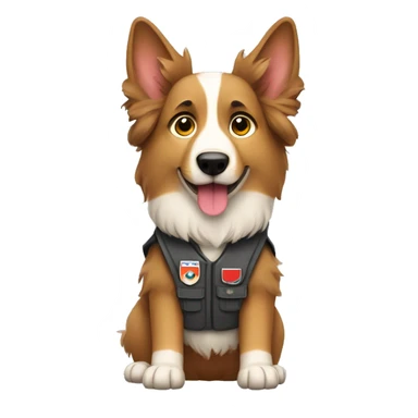 Austrian Shepherd Wearing a Service Vest sticker