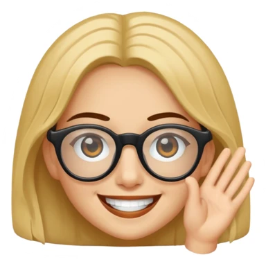 Cara sonriente guiñando el ojo, con la mano derecha lenta un poco los lentes de solo para que se vea como está guiñando el ojo sticker