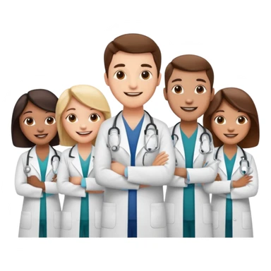 Doctors with happy smiles sticker
