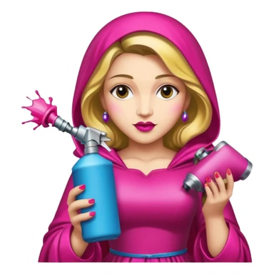 emoji della madonna vestita di fucsia con una bomboletta spray per fare i grafiti
 sticker