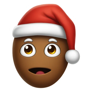 Poop wearing a Santa hat sticker