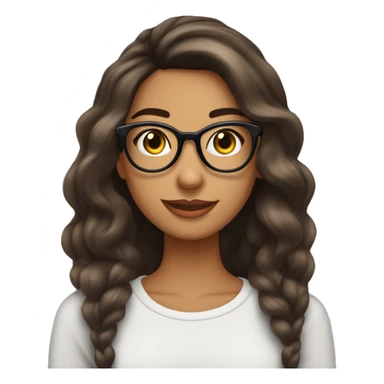 Quiero que me crees una chica cabello marrón largo hasta los hombros delgada y con lentes ten en cuenta que ella es una Travel blogger  sticker