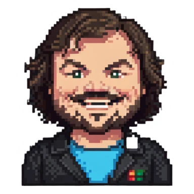 portrait of Jack Black smiling sticker