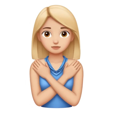 girl putting hands crossed over the neck sticker