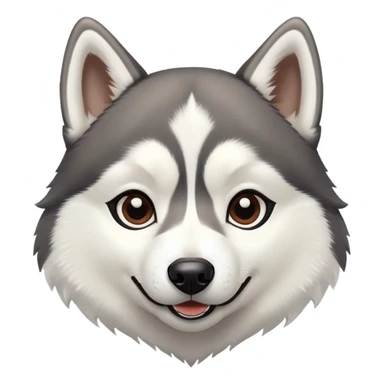 Husky black and white with brown eyes happily sticker