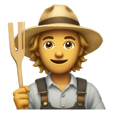 Apprentice Farmer, holding a pitchfork sticker