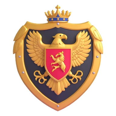 Golden eagle shield with Bellona crest, armored sticker