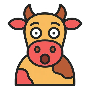 very surprised cow sticker